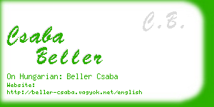 csaba beller business card